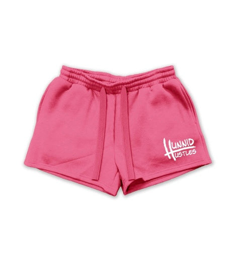 Hunnid Hustles Women’s Shorts “Pink and White”